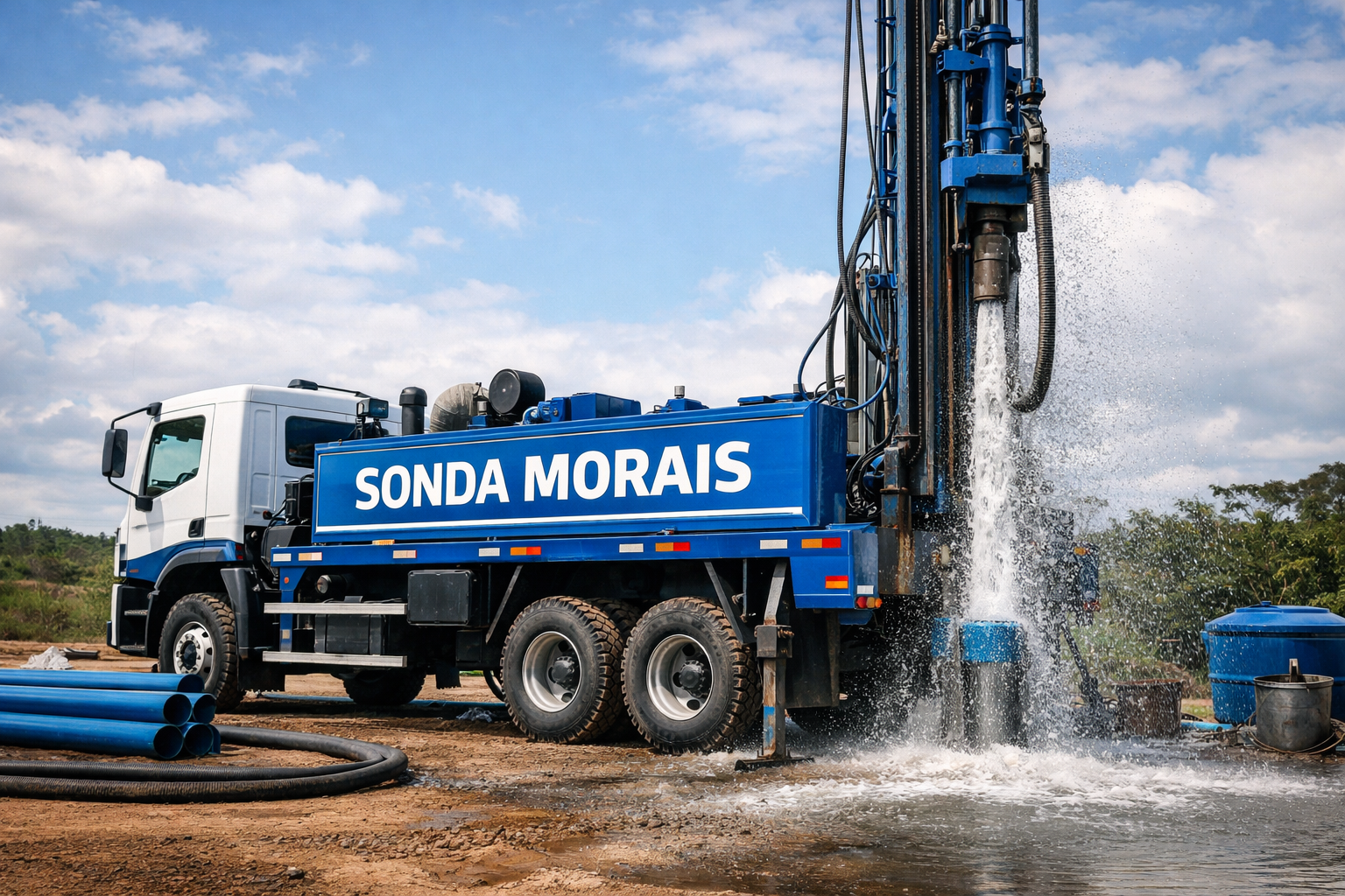 Sonda Morais realizando perfuração de poço artesiano
